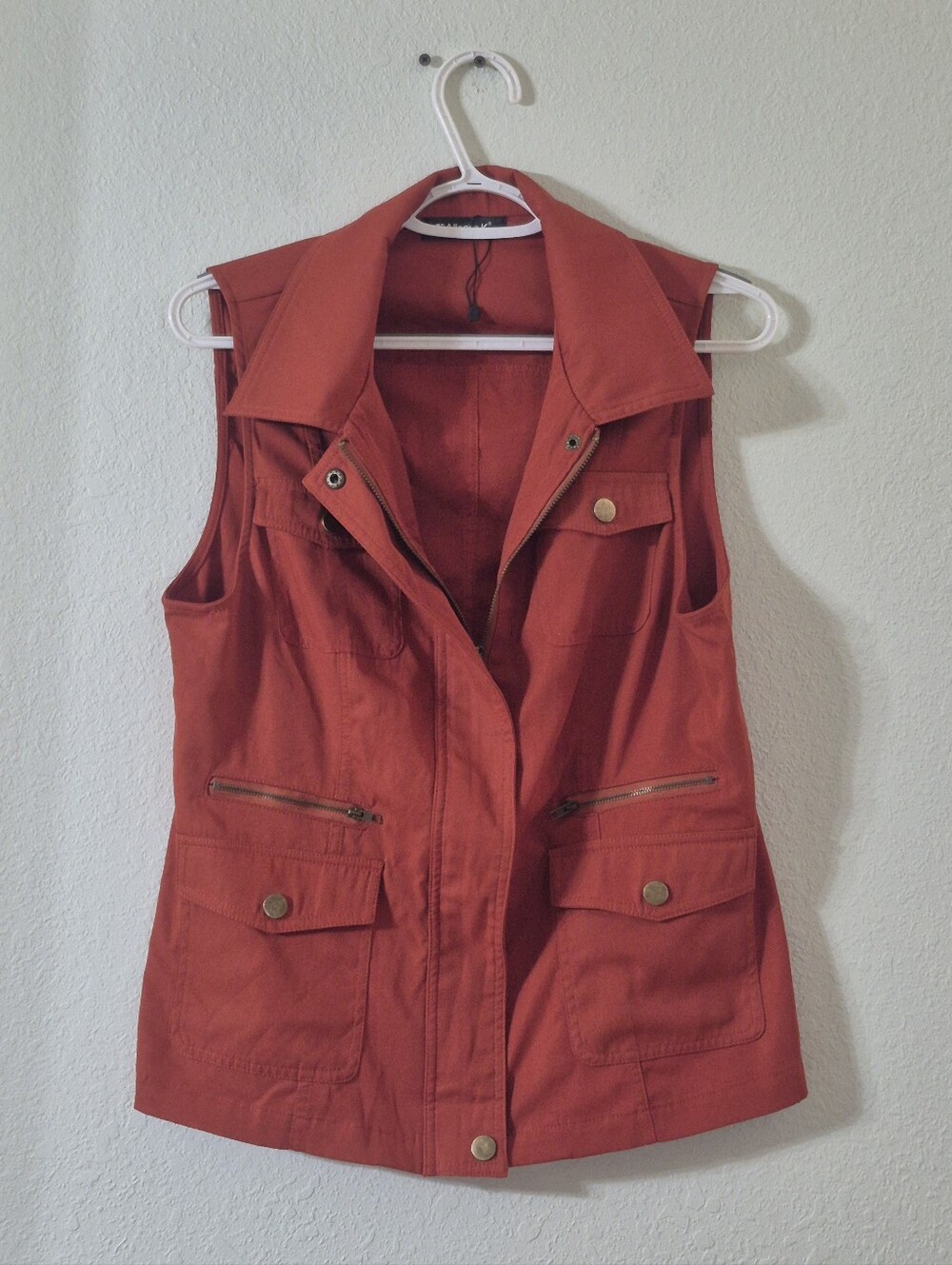 Allegra K Rust Red Utility Vest